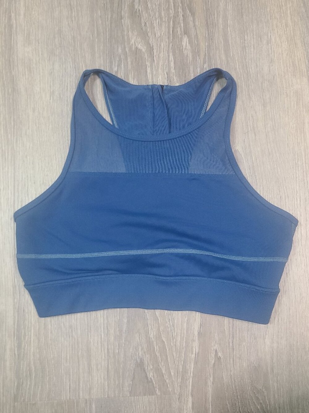 Zyia Active Blue Twilight All-Star Zip Back One More Rep Sports Bra Size Large